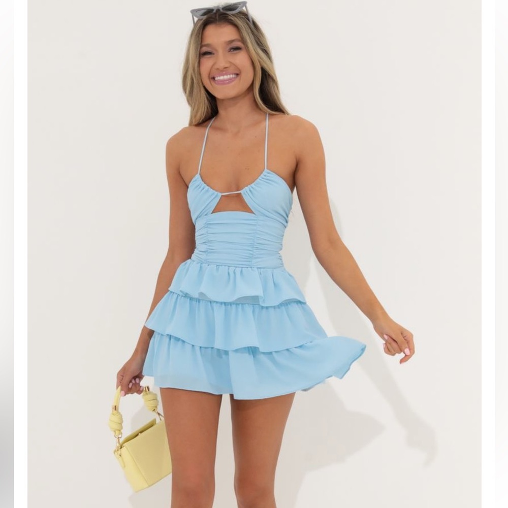 Worn once light blue Lucy in the sky dress size M